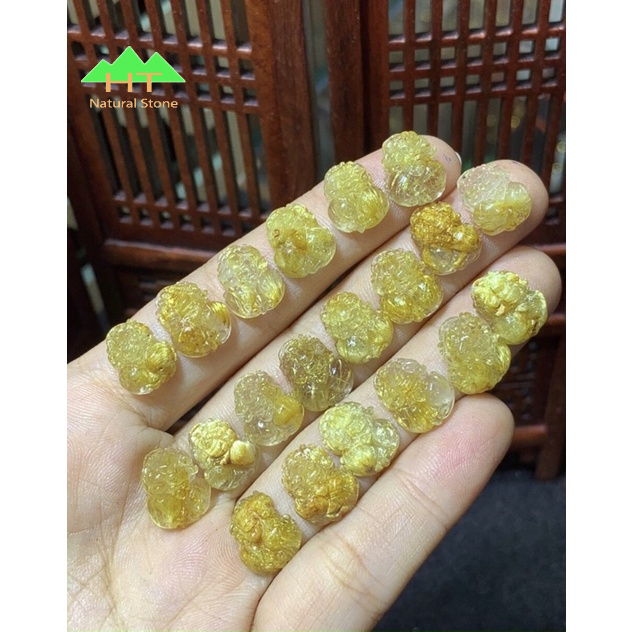 Mặt dây chuyền và mặt nhẫn Tì Hưu đá TA tóc vàng