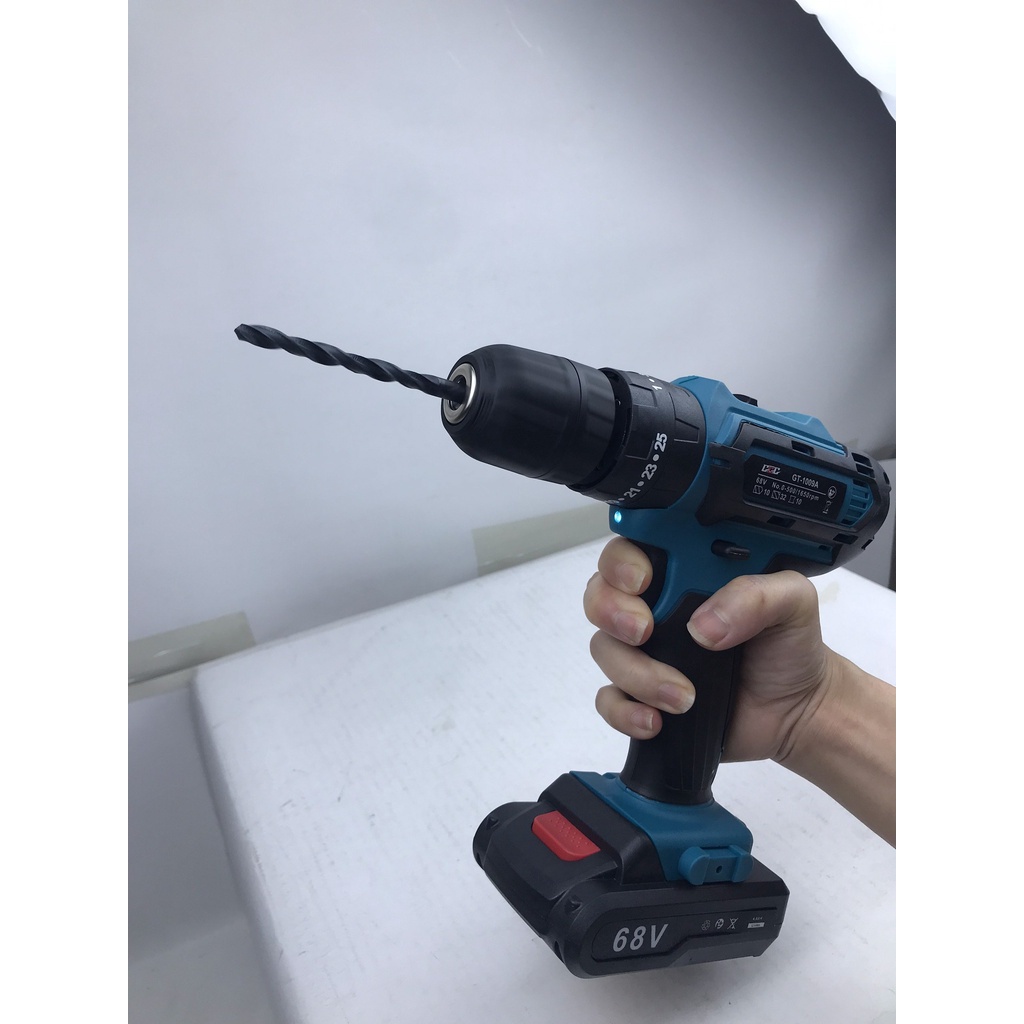 Máy khoan pin 3 chức năng GGG- 1009A, khoan gỗ, tháo vặn vít, có búa khoan tường, tặng kèm bộ phụ kiện 25 chi tiết