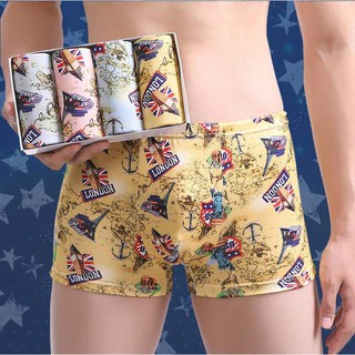 Set 4 quần sịp cotton hoạ tiết London