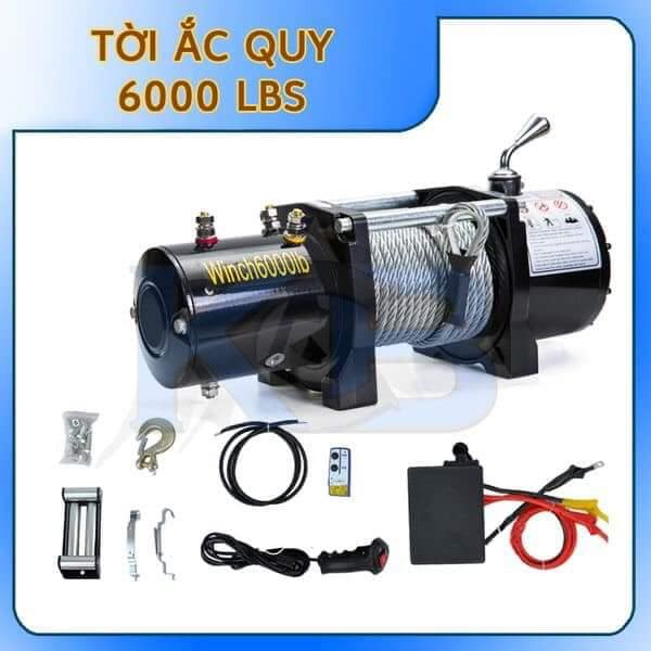 Tời ắc quy-Tời cứu hộ ô tô Winch 6000Lbs (2700kg)