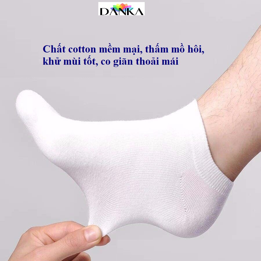 Tất Cổ Ngắn Nam, Vớ Nam Cotton Thoáng Khí Thấm Mồ Hôi Màu Basic Xuất Nhật DANKASTORE