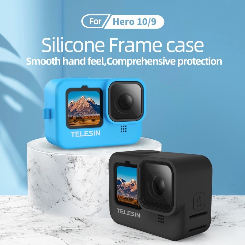Telesin Ốp Silicon Mềm Có Nắp Bảo Vệ Ống Kính Máy Ảnh GoPro Hero 11 10 9