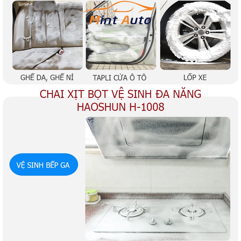 Chai Xịt Bọt Vệ Sinh Nội Thất Ô Tô Đa Năng Vệ Sinh Ghế Da, Vệ Sinh Ghế Nỉ, Sofa, HaoShun H-1008 Dung Tích 650ml