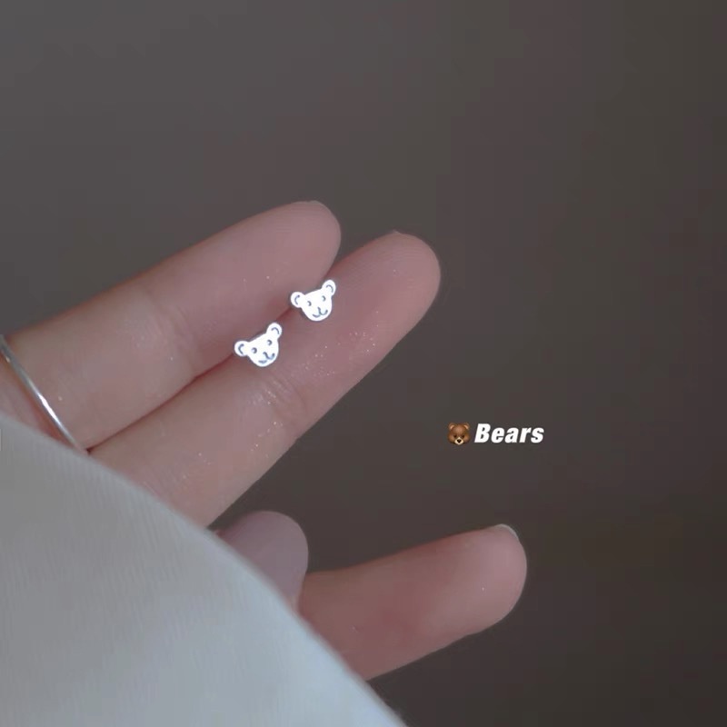 Khuyên tai WE FLOWER mạ bạc 925 thiết kế tùy chọn nhiều mẫu phong cách Hàn Quốc đơn giản nhỏ gọn cho nữ