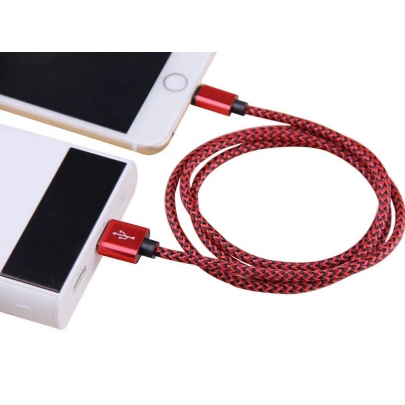 Cáp sạc cao cấp dù 1m và 3m dành cho IP7/8/7plus/8plus/x/xsmax/11/12/13/promax dòng điện 2.4A hỗ trợ sạc nhanh ổn định
