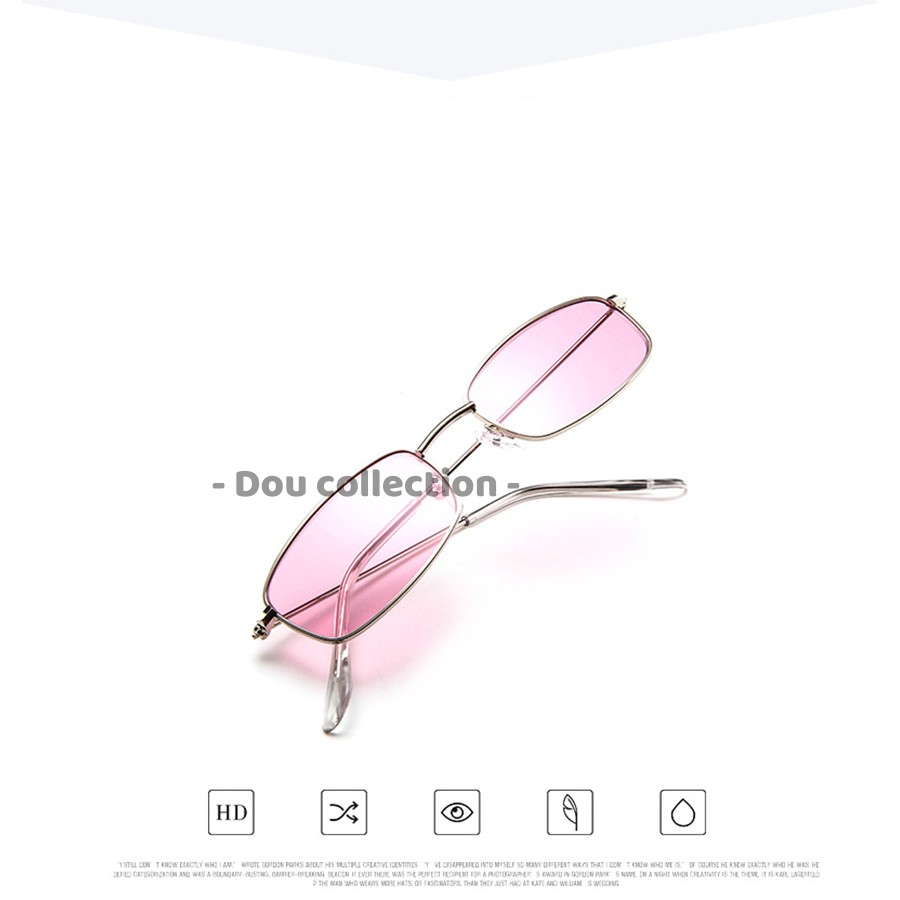 [Nowship2h] Kính Mát (Kính Râm) Cao Cấp Hình Hộp Nhỏ Gọng Kim Loại Retro Phong Cách Âu Mỹ - Carl Fitow - Mã MK003