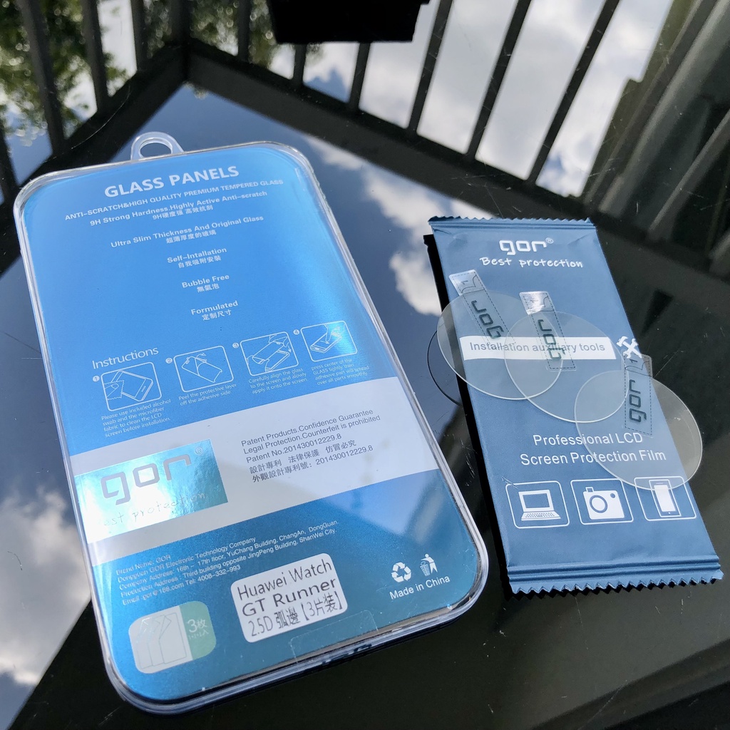 Bộ 3 Kính Cường Lực Dán Màn Hình GOR Dành Cho Huawei Watch GT RUNNER, Trong Suốt - Hàng Chính Hãng