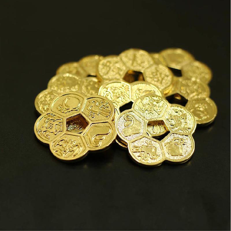 Đồng Hoa mai kim tiền bằng đồng mạ và.ng may mắn, tài lộc, thịnh vượng