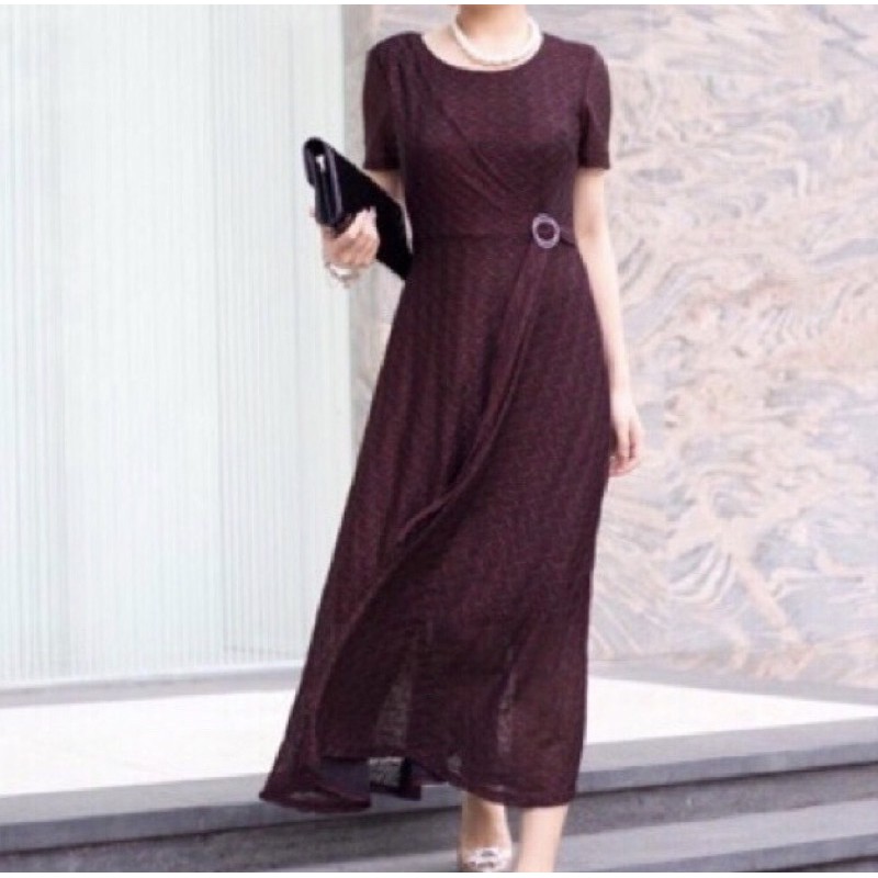 Đầm dự tiệc che bụng dành cho trung niên dài 120cm