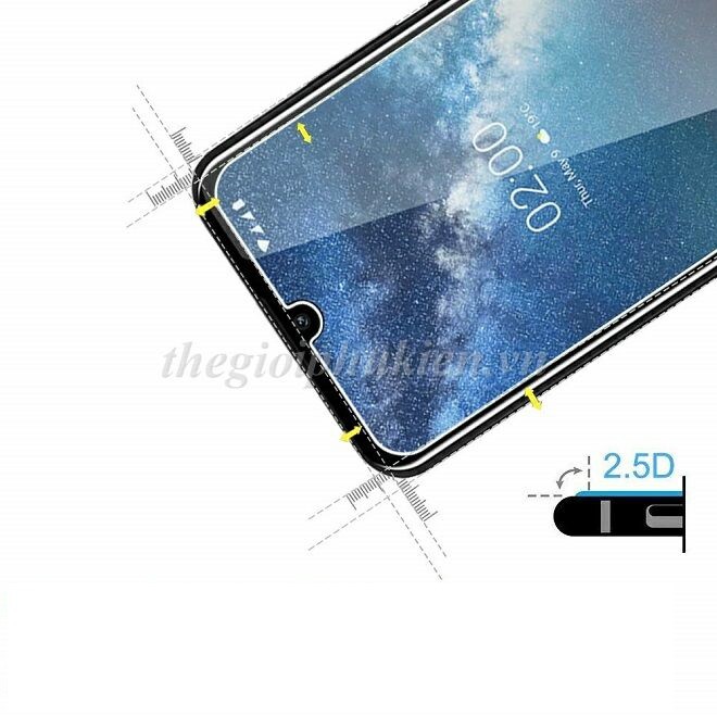 Tấm dán kính cường lực Nokia 7.2 - 2019 hiệu Glass chống vỡ, chống xước màn hình