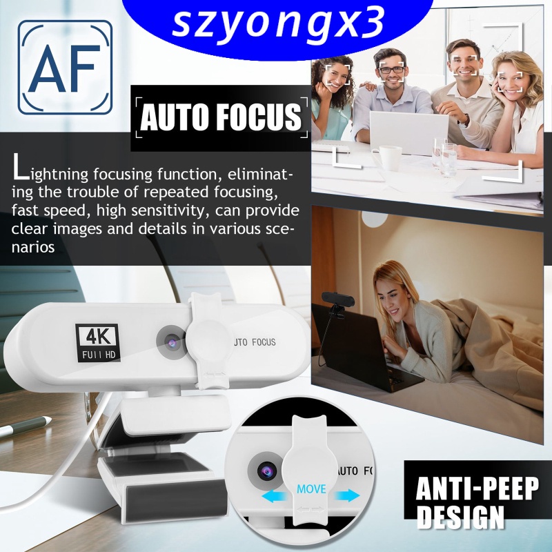 Webcam 1080p 2k 4k Full Hd Usb Tự Động Lấy Nét Với Vỏ Bọc Có Thể Xoay Và Gậy Ba Chân | BigBuy360 - bigbuy360.vn