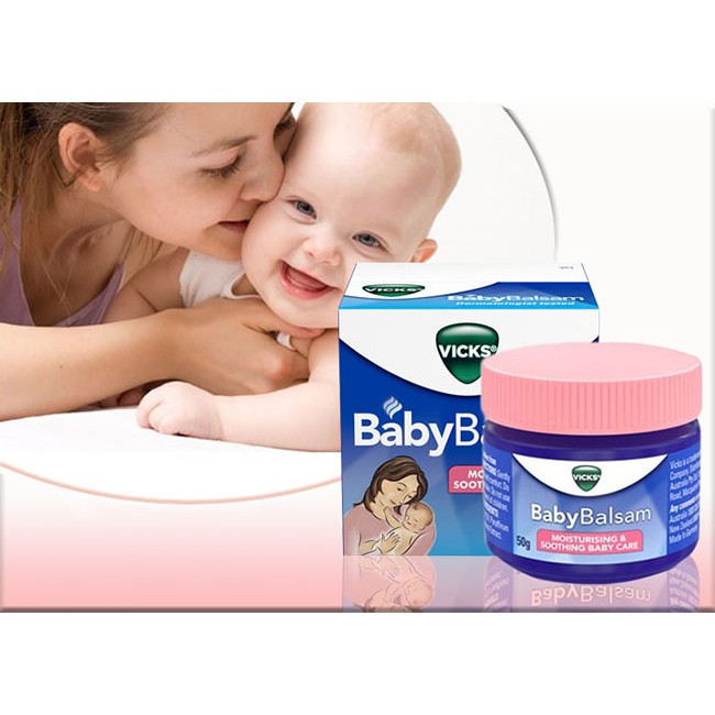 Dầu Ấm Ngực VICKS BABY BALSAM - Úc Giữ Ấm Ngực, Chống Cảm, Ho, Ngạt Mũi Cho Bé