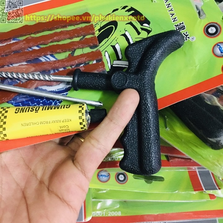 Bộ Vá Lốp Không Săm, Không Ruột Xe Máy Ô Tô Đa Năng 8 Chi Tiết