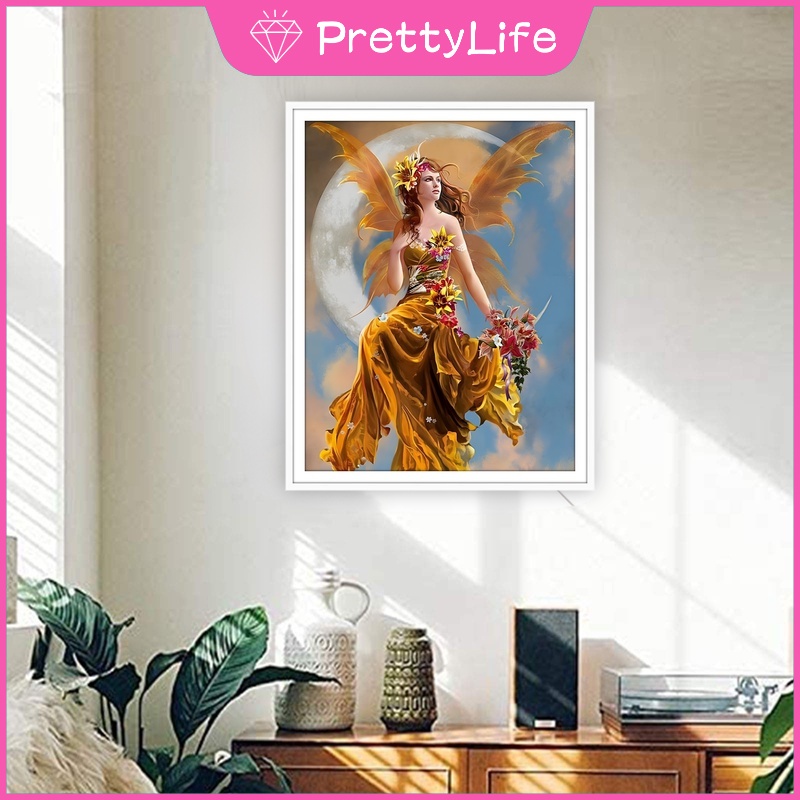 Bộ Tranh Đính Đá 5D Tự Làm 40x50cm/50x70cm Hình Cô Gái Xinh Đẹp Trang Trí Nhà Cửa