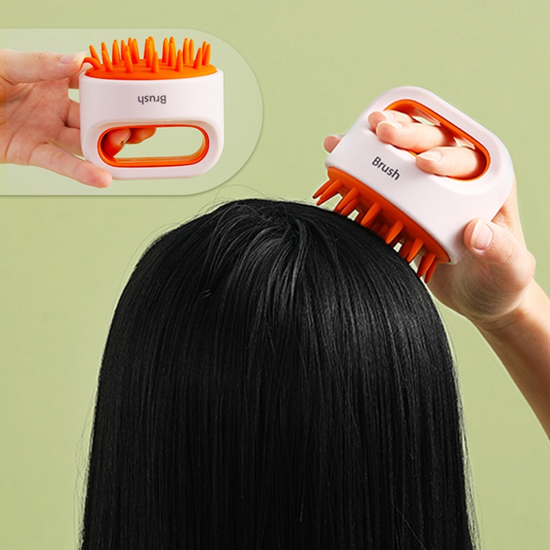 [Hàng mới về] Bàn chải mát xa da đầu bằng silicone tiện dụng khi tắm