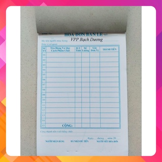 Hóa đơn 2 liên - cuốn - 100 tờ/cuốn - 13cmx19cm