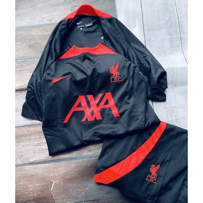 Set bộ quần áo thể thao bóng đá nam nữ vải gai mịn clb liverpool trainning logo thêu đầy đủ 2022 2023