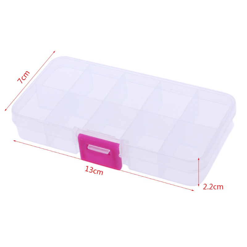 Hộp Nhựa Trong Suốt 10 Ngăn Đựng Đồ Trang Sức Tiện Dụng