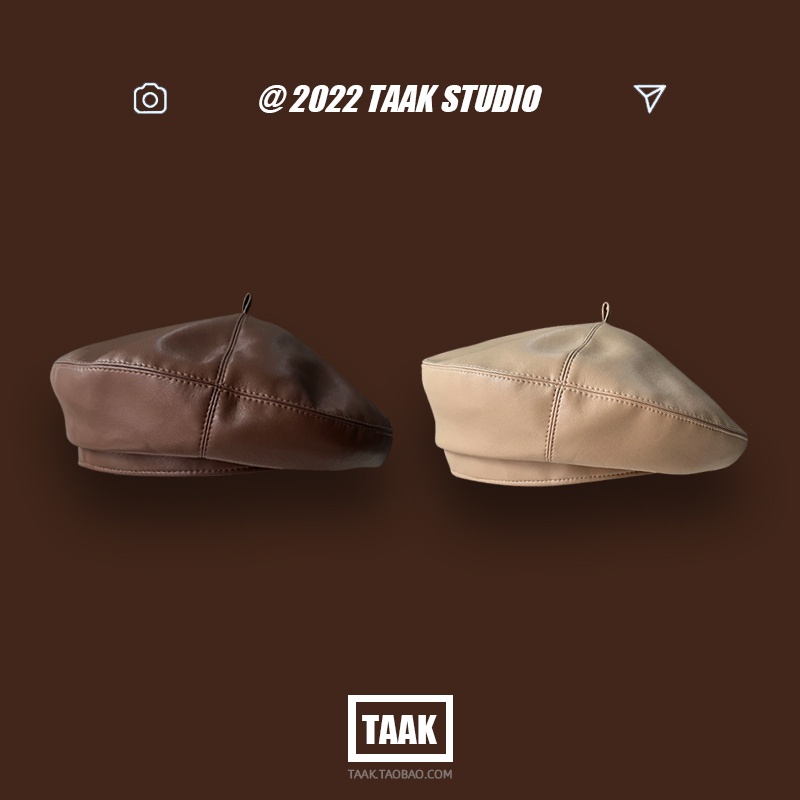 Mũ Beret Da PU Phong Cách Thời Trang Thu Đông Hàn Quốc Dành Cho Nữ