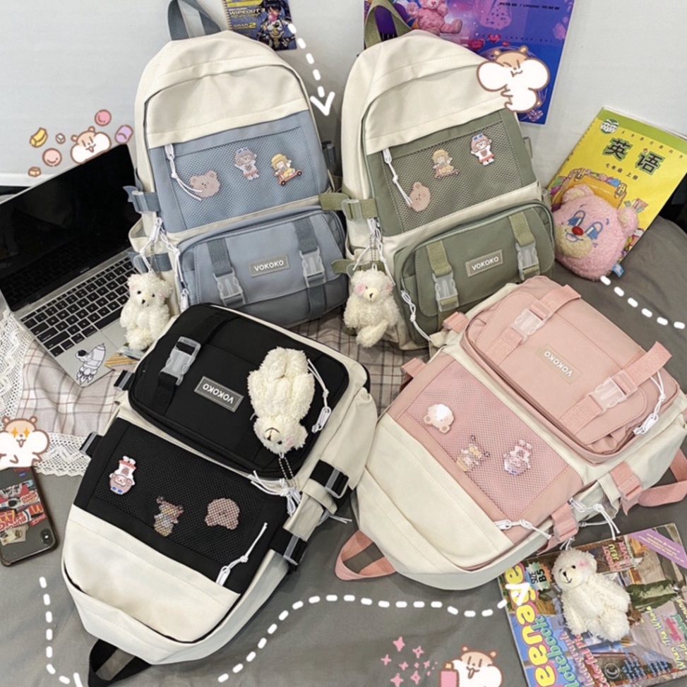 Balo cặp ulzzang basic nữ thời trang đi học đi chơi du lịch giá rẻ đựng vừa laptop canvas STYLE LƯỚI | steven