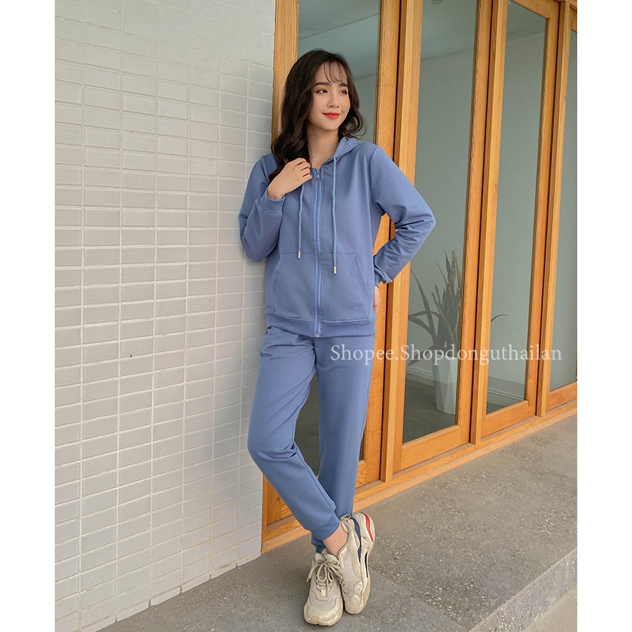 Bộ Hoodie nỉ da cá cotton cao cấp