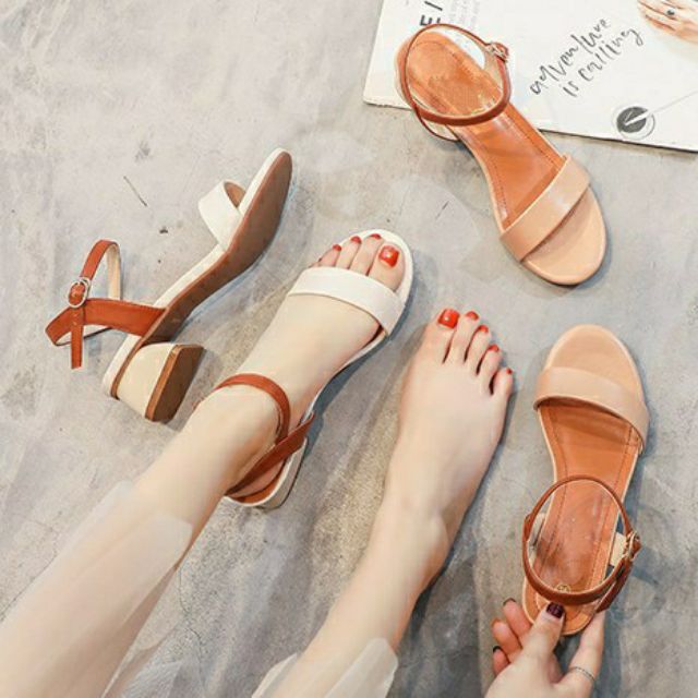 Sandal 3 phân quai ngang da mềm siêu xinh mẫu mới