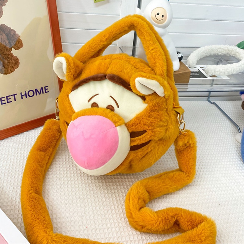Túi Đeo Chéo Lông Xù Hình Thú Hoạt Hình Dễ Thương Có Dây Đeo Tháo Rời Được Dành Cho Bạn Nữ