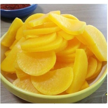 Củ cải muối thái lát hàn quốc 3kg hộp to cho nhà hàng - 절관 단무지
