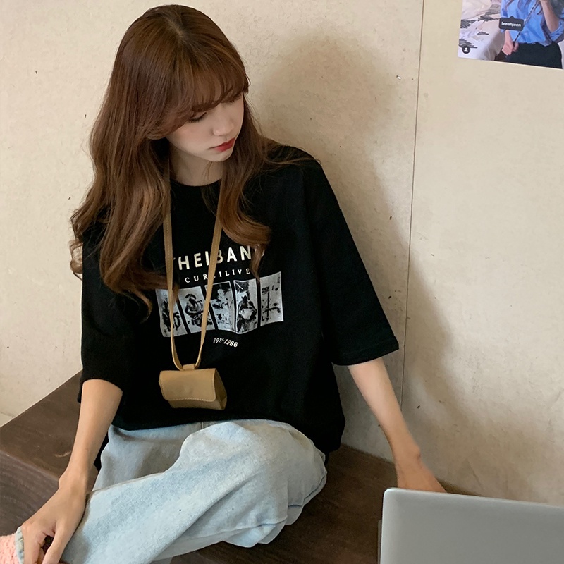 Áo thun tay lỡ THEIBAND ❤️ Áo phông oversize form rộng unisex  nam nữ - A11 - Happy Style