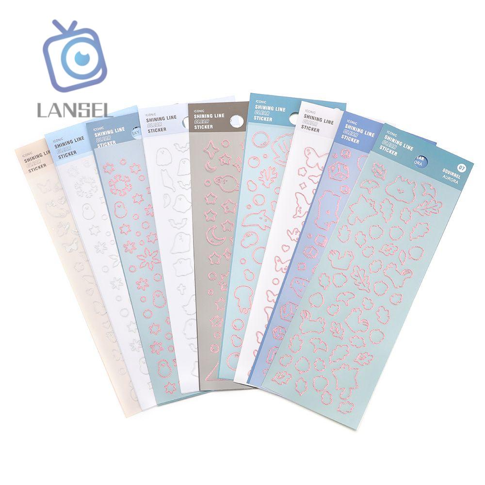 Miếng Dán Trang Trí Móng Tay Màu Trong Suốt Hình Hoạt Hình Dễ Thương DIY