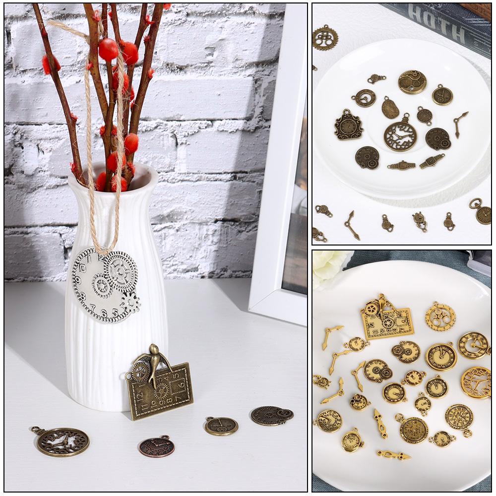 SOFTNESS 50g Hạt Charm Hình Đồng Hồ Phong Cách Steampunk Vintage Tự Làm Trang Sức