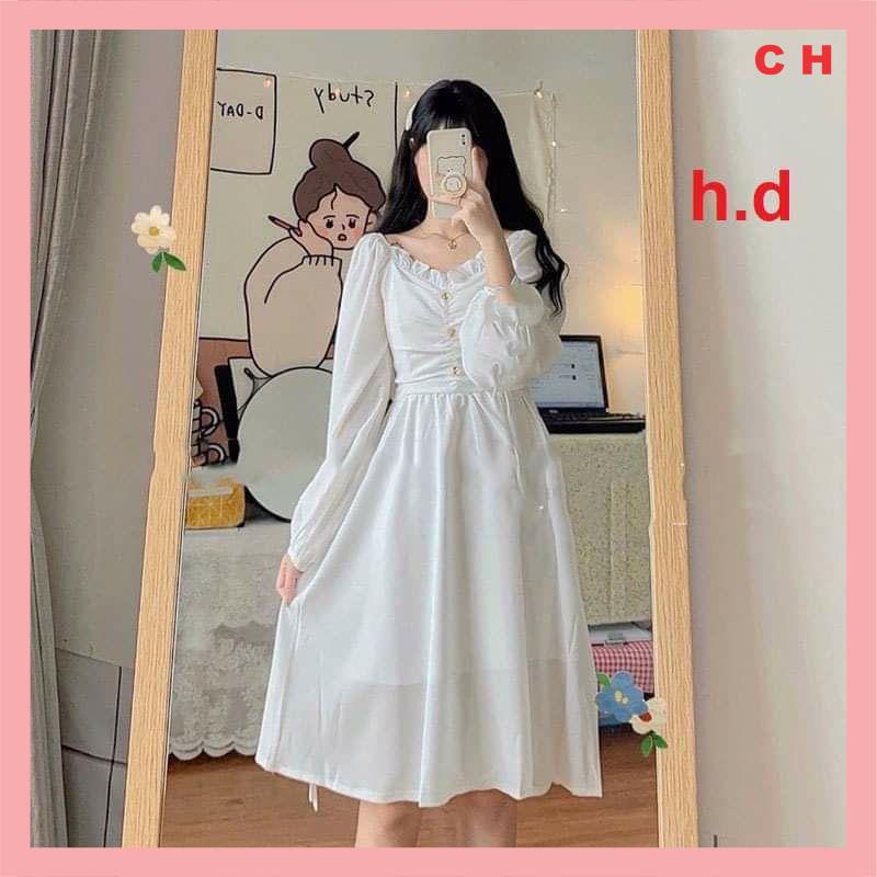 (RẺ VÔ ĐỊCH)VÁY BABYDOLL XẾP TẦNG ❤ Đầm trắng dài công chúa(ảnh thật + Video shop tự quay)❤Đầm nữ dự tiệc ba tầng giá rẻ
