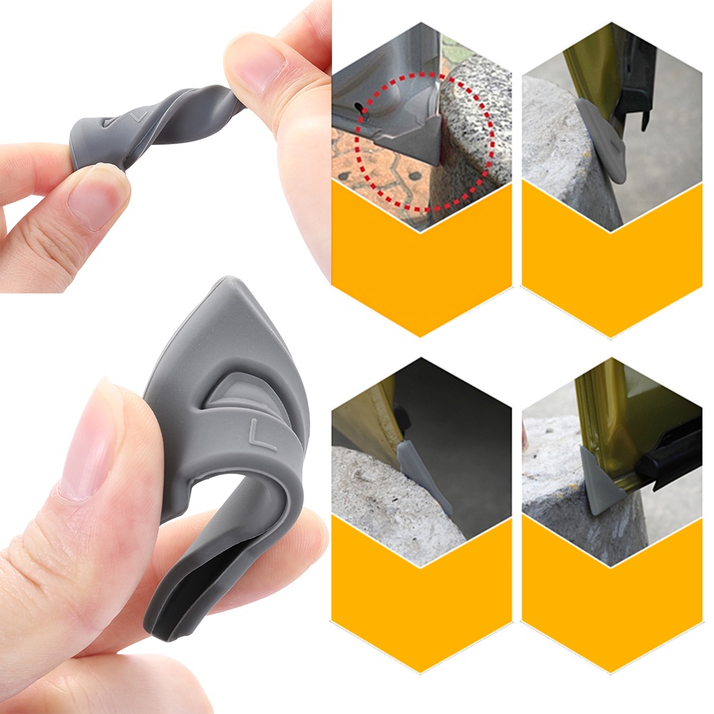 Bộ 2 miếng silicone bọc cạnh cửa xe hơi 90 độ chống trầy xước