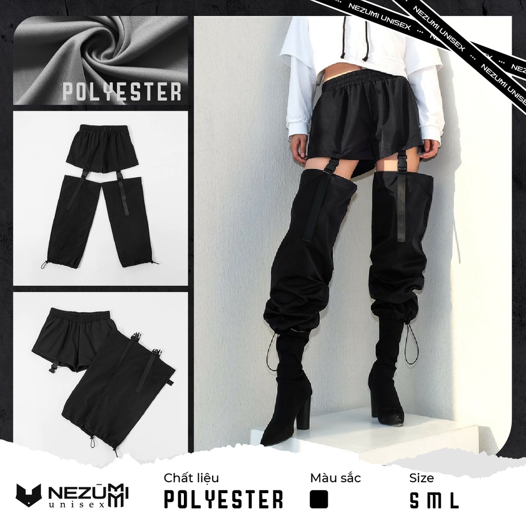 (Order) Quần jogger hở đùi dây nối sexy, quần nhảy hiphop phong cách Châu Âu