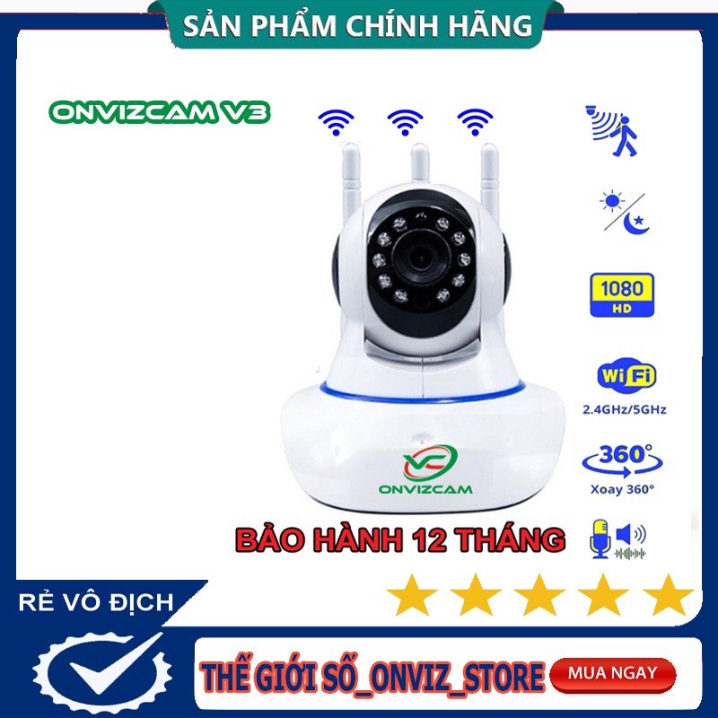 [BH 12 THÁNG ] Camera không dây wifi 3 ăng ten HD1080