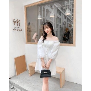 Váy trắng trễ vai siêu hot