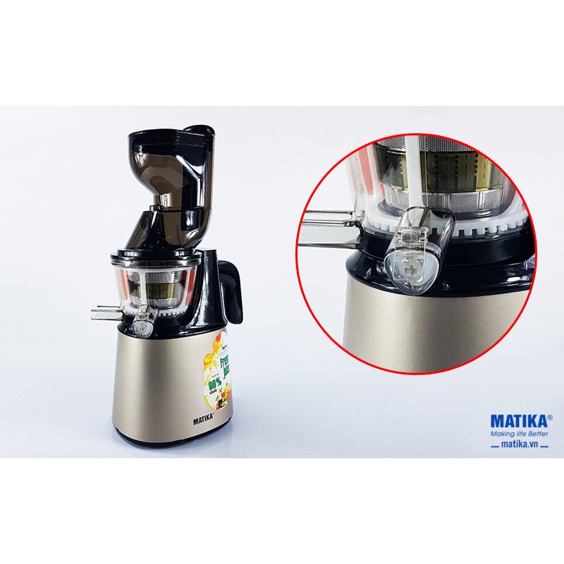 Máy ép chậm Matika MTK-3242, máy ép trái cây công nghệ thông minh, nước ép giữ nguyên tinh chất, hương vị-BH 12 tháng