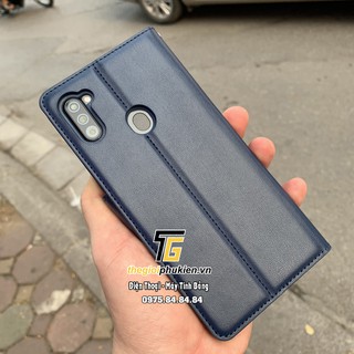 Bao da cho Samsung Galaxy A11 chính hãng Hanman dạng ví, có ngăn đựng tiền, card visit, thẻ ATM
