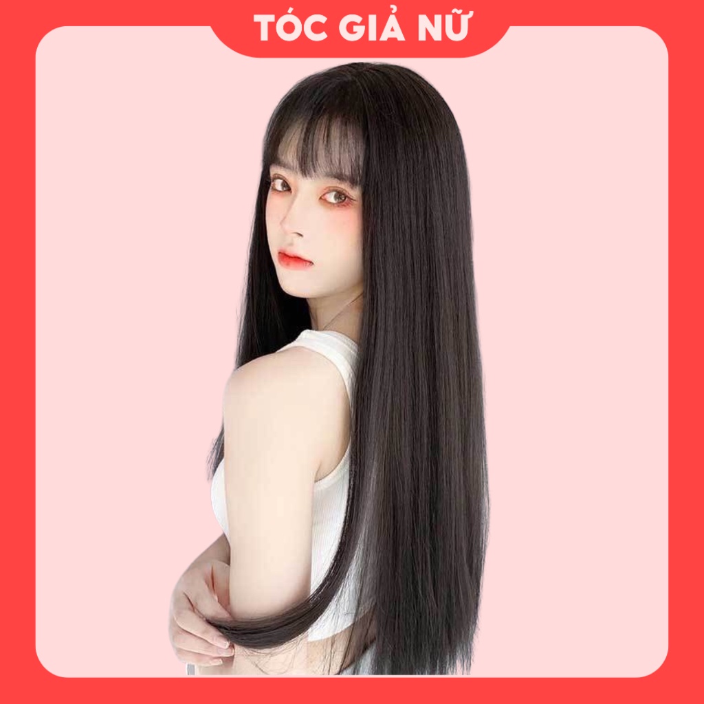 Tóc giả nữ nguyên đầu🌸𝑭𝑹𝑬𝑬𝑺𝑯𝑰𝑷🌸Tóc giả cả đầu thẳng dài tặng wig ms8037