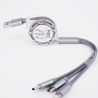 Dây xạc 3 đầu có dây rút