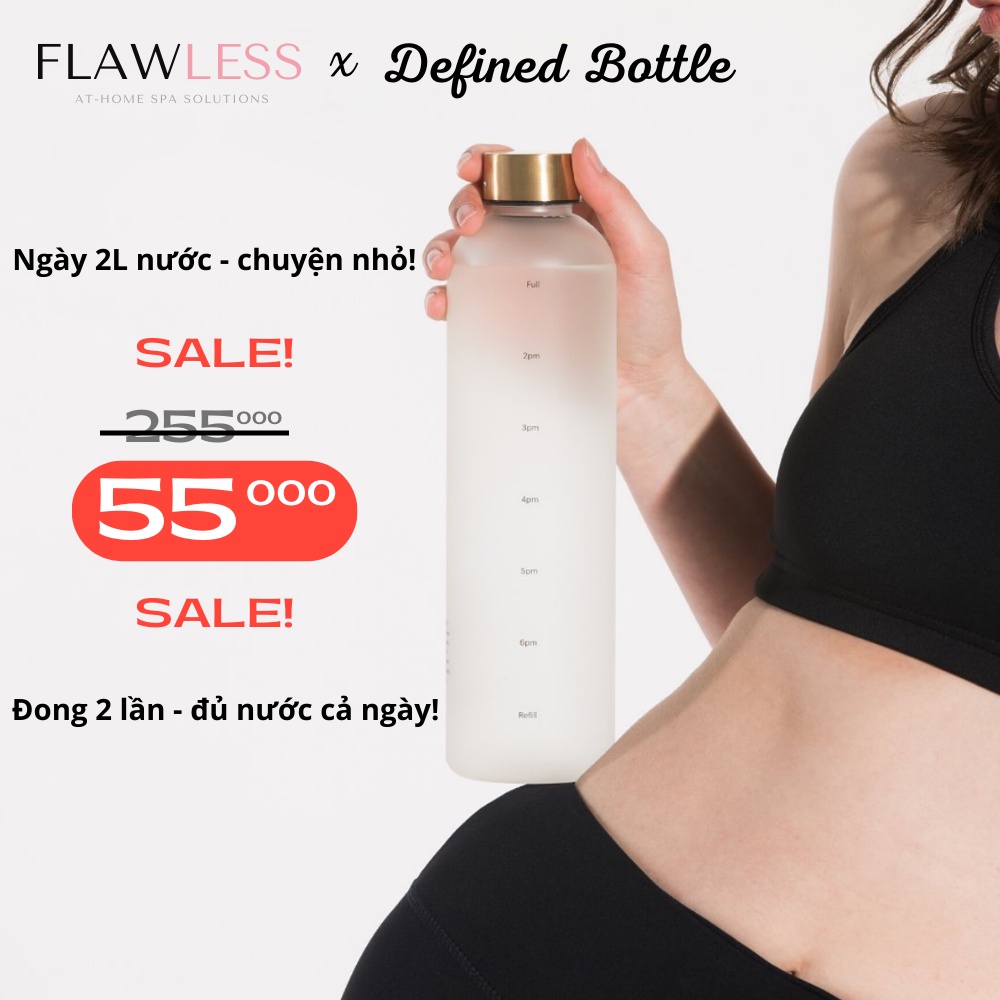 Bình nước có chia vạch sáng chiều nhắc nhở uống nước Defined Bottle