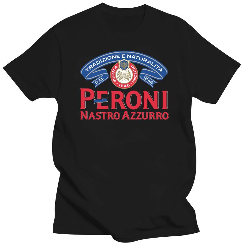 Mới Peroni Nastro Azzurro Ý Bia Blcak Trắng Logo Áo Unisex