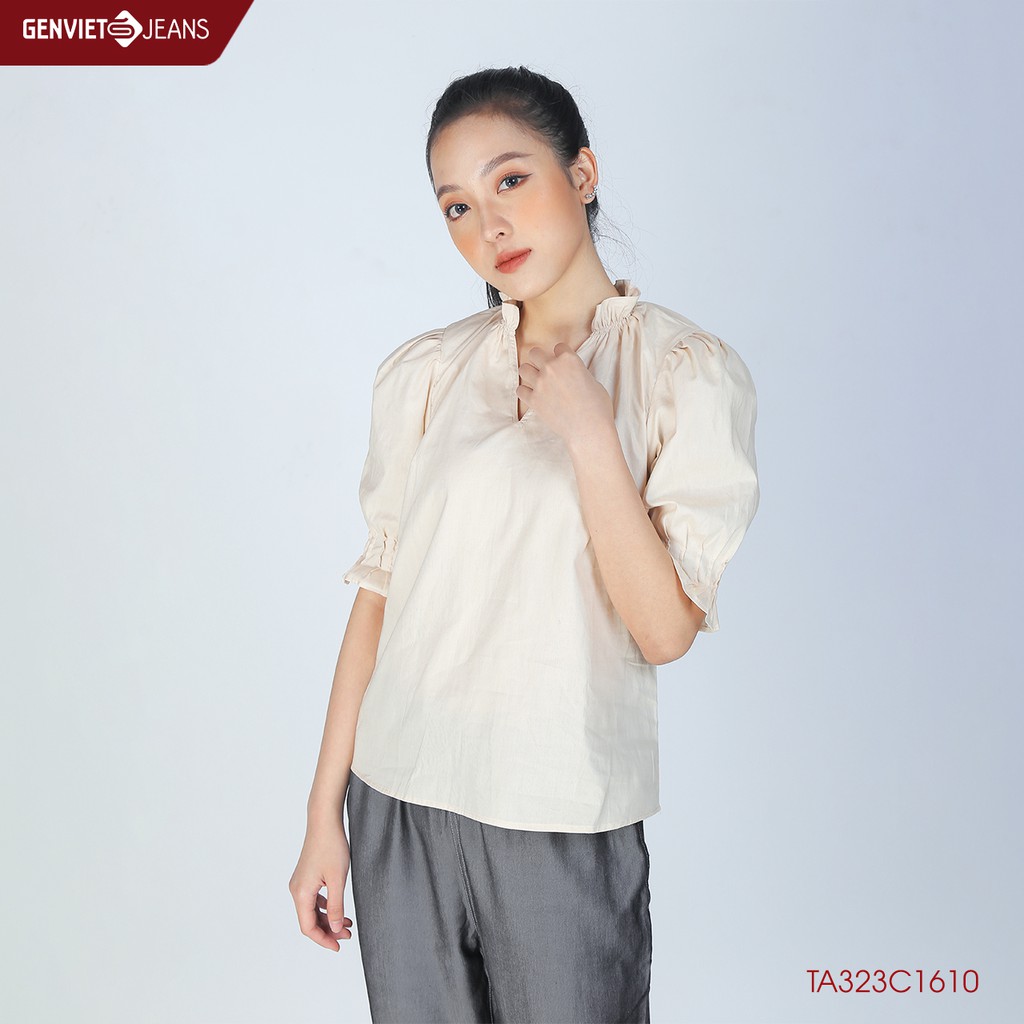Áo somi nữ tay bồng TA323C1610 GENVIET