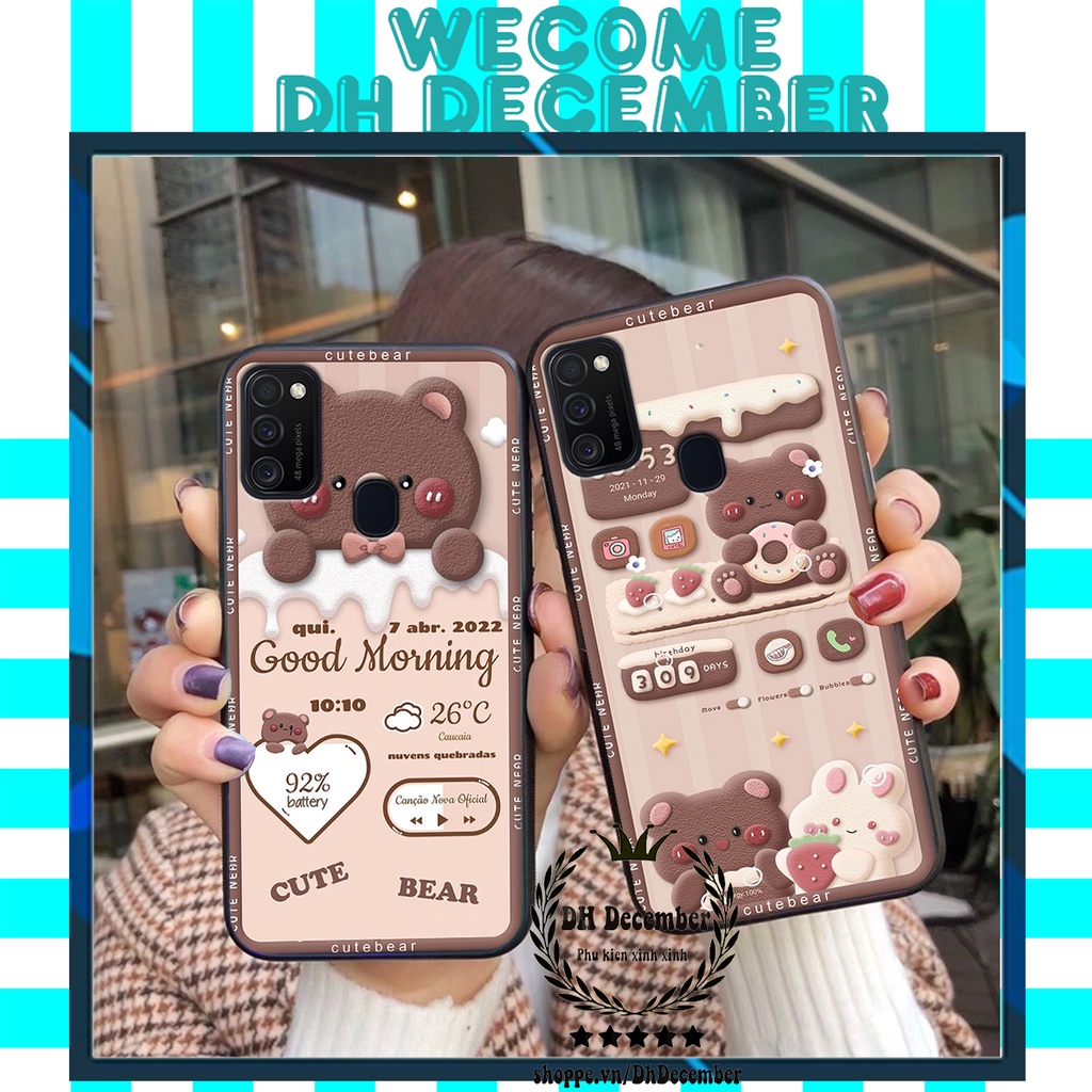 Ốp lưng Samsung A13 4G/A23 5G/A32 4G /A52S/A52/A53 / A72/A73/A9 2018 / M21/M31 in hình GẤU HỒNG-GẤU BE3R