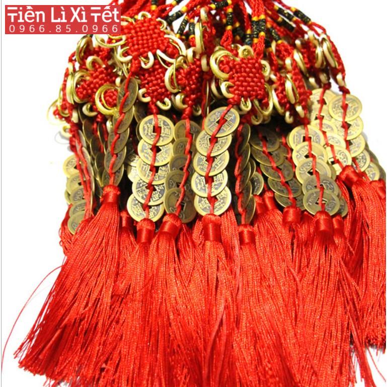 Chuỗi đồng tiền xu Ngũ Đế phong thủy chiêu tài rước lộc may mắn (xâu 5 xu)