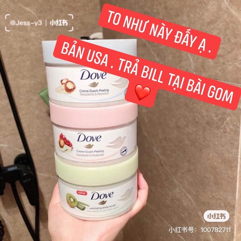 ❌❌ 🙋‍♀️Tẩy da chết Body DOVE CHÍNH HÃNG BILL USA