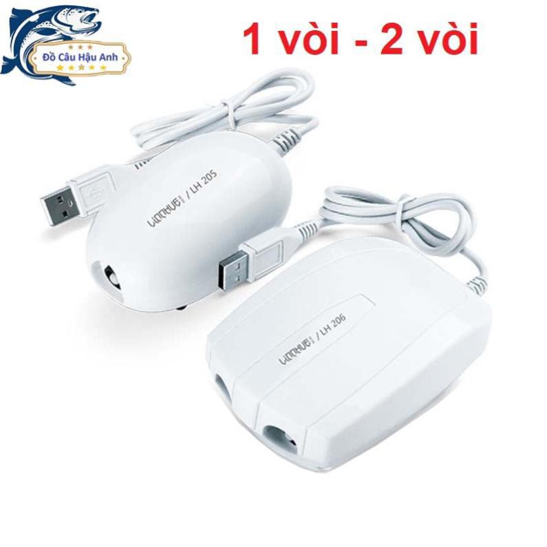 Máy sủi khí oxy hồ cá, sục khí bể cá USB + dây sủi + quả sủi cao cấp LH205