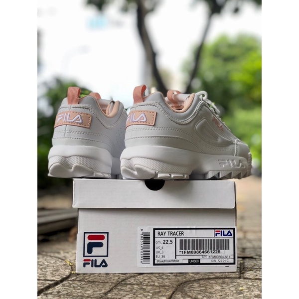 Giày F.I.L.A Disruptor 2 Màu Trắng Hồng, Hàng Chính Hãng, Full Box, Tem, Tag...