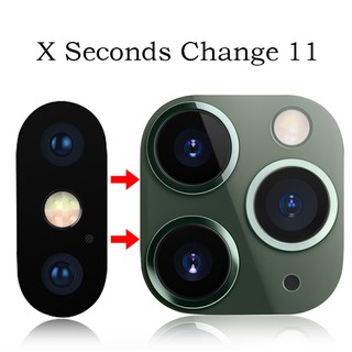 Ốp điện thoại mặt kính giả kim loại sang trọng bảo vệ Camera cho iPhone 11 Pro MAX X XS MAX
