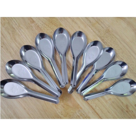 THÌA PHỞ HOA SEN INOX 304 DÀI 15CM SIÊU BỀN VÀ ĐẸP